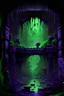 Placeholder: An animated 2d platformer of an apocalyptic sewer, dark and creepy with accents of purple and green