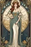 Placeholder: Anonymous Woman in revealing dress - Tarot Card - Art Nouveau