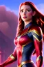 Placeholder: hyper realist, hyper detailed, stunningly beautiful Scarlet witch, mo-di Cartoon style