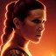 Placeholder: Actress , sci-fi, cyberpunk , carrie fisher , golden hour, circuitry