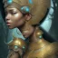 Placeholder: sango fantasy, fantasy magic, intricate, sharp focus, illustration, highly detailed, digital painting, concept art, matte, masterpiece head sexy Indonisian beauty black afro hair earth lady silver tiger head Egyptian princess pyramid