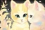 Placeholder: extreme cuteness, closeup, flowercut, shiny metallic pastel watercolor, black light art, golden glitter outlines, double exposure, merged layers, heart and love, A cute chibi mohair 3D happy cat mother watching her child take their first steps toward independence, pride and worry mixing in their eyes, S<AI in sunshine, ethereal, cinematic postprocessing, black background