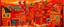 Placeholder: An orangish red village with a fiery dragon palace designed in native American petroglyphs painted by Stuart Davis