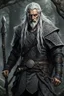 Placeholder: ancient grizzled, gnarled elf vagabond wanderer, long, grey hair streaked with black, highly detailed facial features, sharp cheekbones. His eyes are black. He wears weathered roughspun Celtic clothes. he is lean and tall, with pale skin, full body , thigh high leather boots and has a dark malevolent aura within swirling maelstrom of ethereal chaos in the comic book style of Bill Sienkiewicz and Jean Giraud Moebius in ink wash and watercolor, realistic dramatic natural lighting