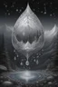 Placeholder: crystal silver, raindrops, steampunk, fantasy, epic,fabulous,cosmic,hyperrealistic,microdetalization, monograms, surreal,drawing details,clear outline,color illustration, aesthetically pleasing,stardust, mystical landscape, curved trees, detailed,3d,threads,fibers, star map,milky, white,mint,opal,moon, lake, mountains,fantastic multicolored flowers, voluminous, whirlpools in the sky, fog,white haze, crystal