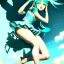 Placeholder: Anime art of beautiful Hatsune miku with beautifel legs by artgerm, ross tran, magali villeneuve, Greg Rutkowski, Gil Elvgren, Alberto Vargas, Earl Moran,, Art Frahm, Enoch Bolles