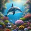 Placeholder: pixar style, volumetric summer garden environment and background, realistic painting of a dolphin, looking excited, detailed digital painting, extreme dense and fine fur, anime, ornate, colour-washed colors, elegant, small minutiae, tiny features, particulars, centered, smooth, sharp focus, renderman gofur render, 8k, uhd, detailed eyes, realistic shaded volumetric lighting, sunlight caustics, backlight, centered camera view