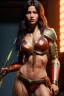 Placeholder: Amazon warrior, waist up portrait, 8k resolution, intricate details, ornate details, soft lighting, vibrant colors, retroanime, masterpiece