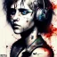 Placeholder: Danish singer MØ face,Abstract Yoji Shinkawa,cyberpunk,