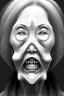 Placeholder: A brutishly ugly old woman in greyscale