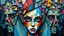 Placeholder: A unique celebration of color and watercolor paint brush detail, featuring a girl chaotic head An oil painting of broken ceramic pieces in with a ceramic Polish portuguese with an abstract checkered brush with zig-zag outlines impasto style with thick, textured brushstrokes. effect anomalous mystical horror fortal eerie background stack of mirrors millions tilted towards a collage of terrifying pixelated faces Holes with the face of the eyes slayer blue string panel paint thinner color roug