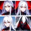 Placeholder: Clear focus, 8k, vampire girl, high quality, detailed, white hair, red eyes, beautiful lighting, vibrant colors, angry,