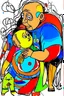 Placeholder: expressionism, Pixar style, in abstract art Basquiat, Picasso, Miro, Kandinsky, Klee, Birell, Fairey, Ardon, Buffet and Picasso style, HD --s 750 --v 5.1 --style raw, water color