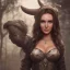 Placeholder: portrait busty and face, camilla luddington, big busty, viking clothes,