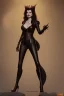 Placeholder: Geena Davis as evil queen in black leather, leather, busty, cleavage, angry, rage, stern look. character design by cory loftis, fenghua zhong, ryohei hase, ismail inceoglu and ruan jia. unreal engine 5, artistic lighting, highly detailed, photorealistic, fantasy