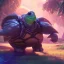 Placeholder: Cute turtle, league of legends, in the jungle, intricate detail, cinematic, 8 k, cel shaded, unreal engine, featured on artstation, pixiv, cartoon style