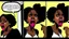 Placeholder: 2 panels: one with an angry black lady screams on phone