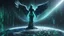 Placeholder: matrix codes and the back ground of the angels with wings siting monolith made of tiberium crystals