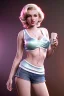 Placeholder: Ultra Realistic image, portrait, blonde woman, sweet Marylin Monroe face, perfect iris, glow eyes. skater waitress suit. soft color, highly detailed, unreal engine 5, ray tracing, RTX, lumen lighting, ultra detail, volumetric lighting, 3d, finely drawn, high definition, high resolution.