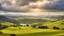 Placeholder: View across a valley in the English Lake District with beautiful clouds, late afternoon sunshine, stone walls enclosing the fields, gentle hills and valleys, river, lake, calm, peaceful, tranquil, rule of thirds, beautiful composition, exquisite detail