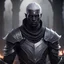 Placeholder: drow male knight, d&d character art masculine features, deep coal-gray skin, 8k, 3d cgi, unreal engine 6, high detail, intricate, cinematic battle background