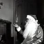 Placeholder: Creepy Father Christmas talks to alien old photo