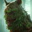 Placeholder: Dog, monster, green, horror, teeth, gore, blood, masterpiece, expert, 8K, hyperrealism, sharp focus, cinematic lighting