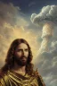 Placeholder: Jesus, on the background of a nuclear explosion, photorealistic illustration, 8k