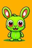 Placeholder: a cute, 2D vector cartoon frankenstein inspired rabbit, dribbble illustration, vibrant colors adorable design, sticker illustration, mascot style Use a 2D flat style, centered composition, and vector graphics for a sleek, modern, and minimalist look. For a professional and graphic line art aesthetic