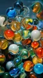 Placeholder: many stunning glass marbles, colorful, extremely detailed, realistic shapes, colorul, 90s nostalgia, stunning, shiny, ultra detailed, perfect photo