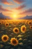 Placeholder: At sunset turn this into a beautiful sunflower scenery, magical, painting quality 8K , Busch painting style