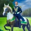 Placeholder: President Macron celtic painting half man half horse