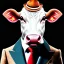 Placeholder: A cow wearing a suit and tie