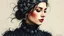 Placeholder: European ink print Felt needle Bromoil print woman pastel Flux Schnell