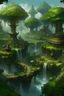 Placeholder: Elven forest, grove, town, fountain in the middle,