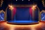 Placeholder: image of a Royal stage with 3d fractal base decoration with large dance area in dark blue teme