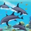 Placeholder: animated dolfins