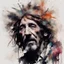Placeholder: Arthur Brown portrait, Crazy World of Arthur Brown singer, by Carne Griffiths and Russ Mills, impressionism, dramatic