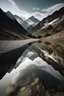 Placeholder: puddle reflection of mountians