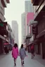 Placeholder: women walking down a central street of a city wearing second-hand clothes #eslarevolucióndelassecondhand, modern pop style, real photography, fashion