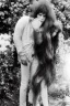 Placeholder: Jim Morrison and Pamela Courson ,music, ignoreNSFW, watermark, bohemian style , blurry,beautiful,elegant,roses, fantasy