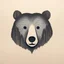 Placeholder: M shaped bear head surrounded with lots of woods silhouette in background, letterpress style, minimalistic pencil art