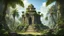 Placeholder: храм змеи в джунглях пальмы скалы лианы двор сад из камней руины фэнтези арт