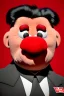 Placeholder: Waist up muppet Portrait, Kim Jong-un muppet doll, black suit, photo studio, red background, unreal engine 5, concept art, art station, god lights, ray tracing, RTX, lumen lighting, ultra detail, volumetric lighting, 3d.