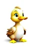 Placeholder: art for one cute duck , white background, full body, cartoon style, no shadows. -