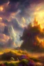 Placeholder: Phantasy landscape with dramatic cloud in fiesta color