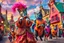Placeholder: "The Feline Pied Piper of Hamelin, wearing an extravagant, flamboyant Renaissance costume in neon pinks, electric blues, gold and crimson, playing a glowing magical flute, leading a surreal parade of colorful, fantastical cats with glowing eyes and shimmering fur, dancing through vibrant Renaissance streets exploding with color, surreal skies, candy-colored buildings, confetti in the air, astonished townsfolk watching from wildly decorated balconies, ultra-saturated, psychedelic baroque style, e