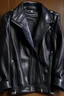 Placeholder: A leather jacket with a broken zipper that needs to be replaced.