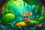 Placeholder: Colorful jungle, Small brave mouse, Adventurous, joyous atmosphere