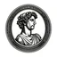 Placeholder: greek statue front face portrait logo, stamp.